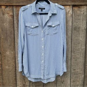 Banana Republic Stripped Long Sleeve Button Down Shirt Size Small